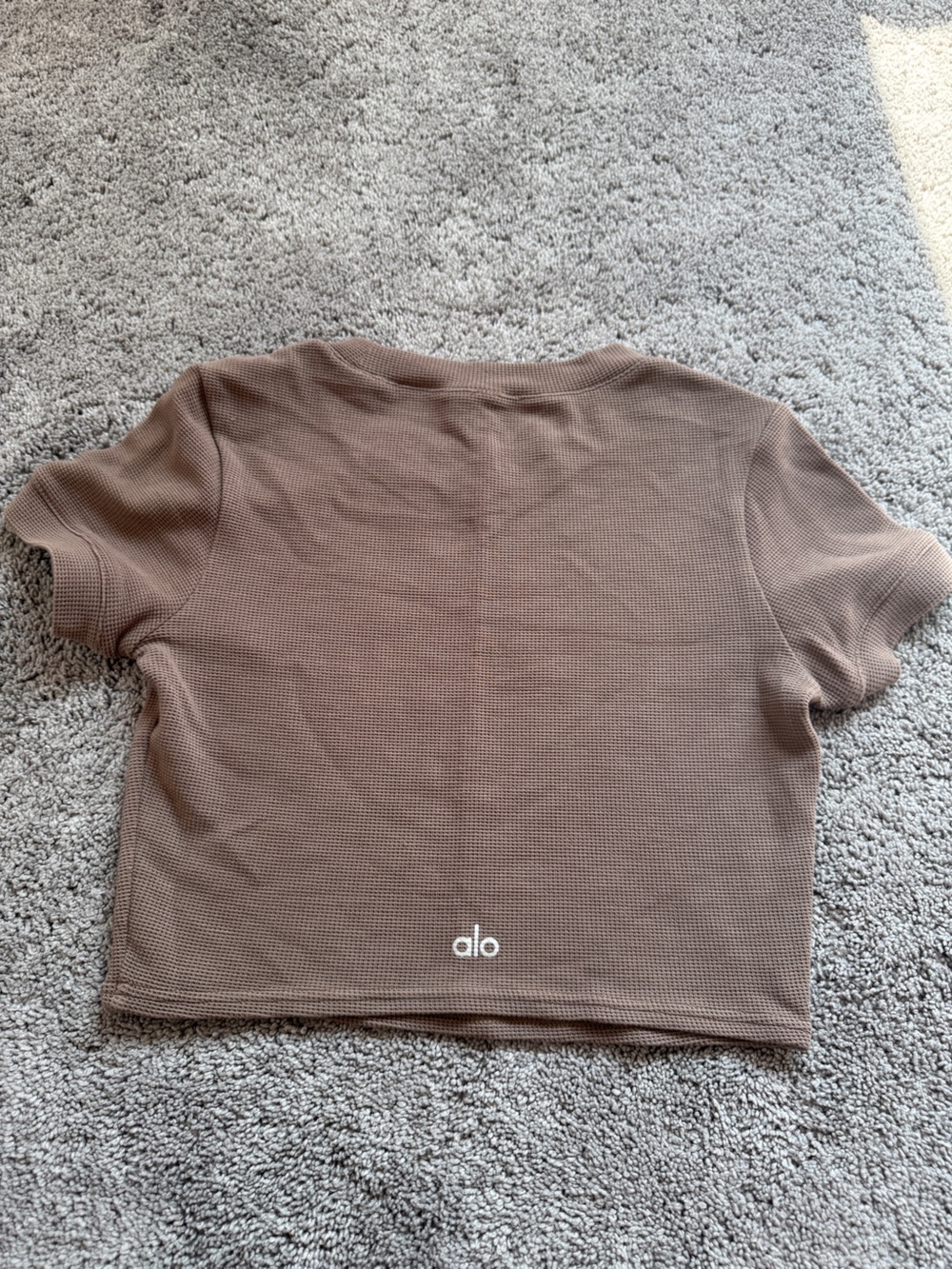 ALO Yoga Brown Waffle-Knit Crop Top